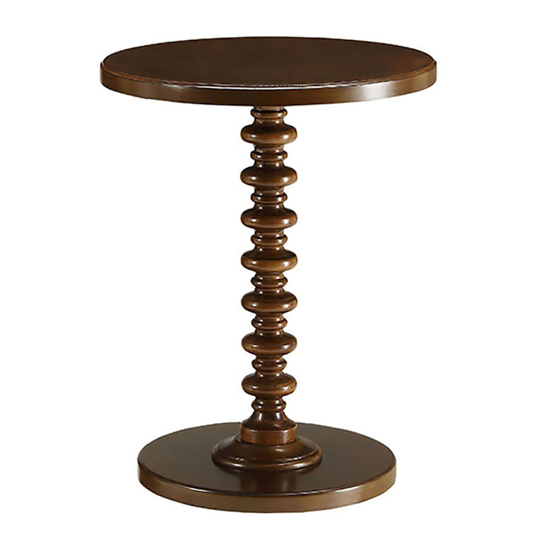 Charlton Home® Walnut Round Wooden Side Table Wayfair